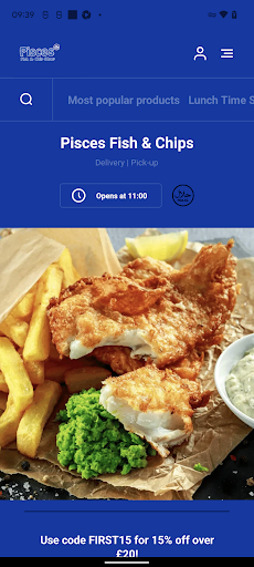 Android application Pisces Fish & Chips screenshort