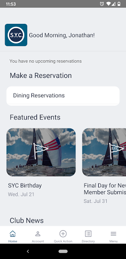 Southern Yacht Club Screen 2