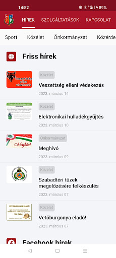 Ajak - Hírek Screen 2