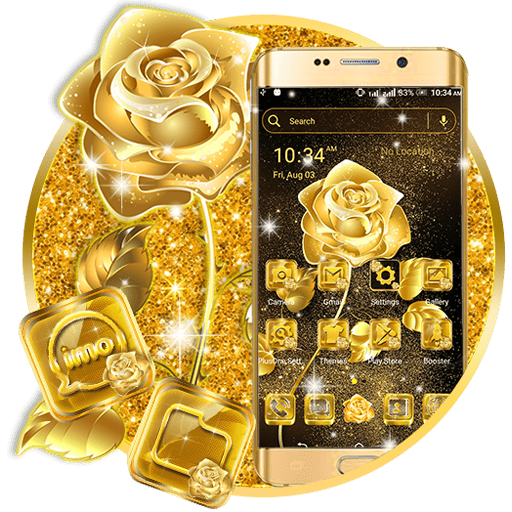 Golden Rose Launcher Theme