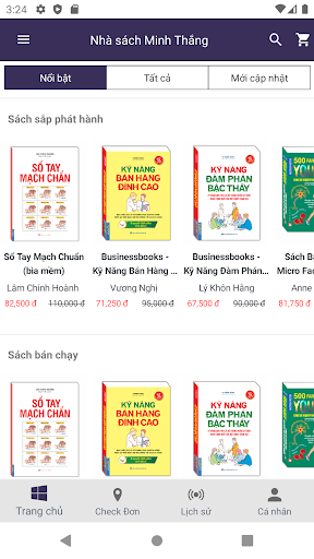 Android application Nhà Sách Minh Thắng screenshort