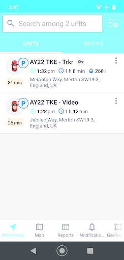 Android application VidiTrack screenshort