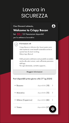 Android application Crispy Booking: prenota una po screenshort