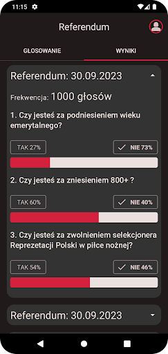 Android application eReferendum screenshort