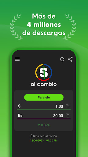 Android application Al Cambio - Dólar en Venezuela screenshort