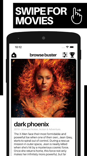 Android application Browse Buster - Swipe for movi screenshort