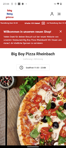 Android application Big Boy Pizza Rheinbach screenshort