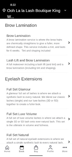 Ooh La La Lash Boutique Screen 2