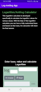 Logarithm & Antilog Calculator