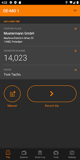 Android application Driverslog Pro screenshort