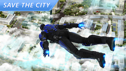 super-herói voador da cidade
