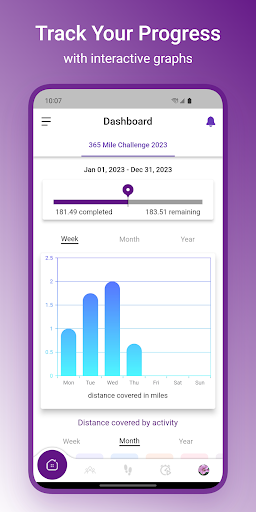 Android application 365 Mile Challenge screenshort
