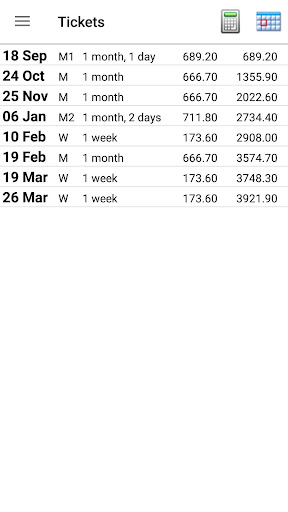 Travel Ticket Calculator Screen 3