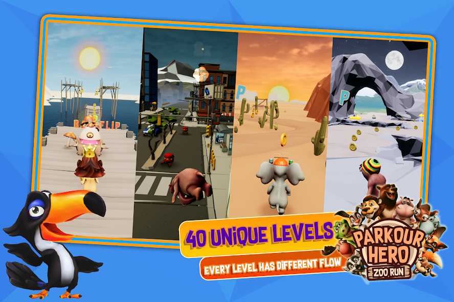 Parkour Hero - Animal Runner 3 1.0 APK + Мод (Unlimited money) за Android