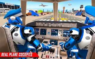 Robot Pilot Airplane Games 3D