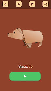 Tierische Anweisungen aus Origami-Papier Screenshot