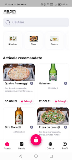 Android application Melody Pizza screenshort
