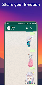 Screenshot 4 Anime stickers wastickers android