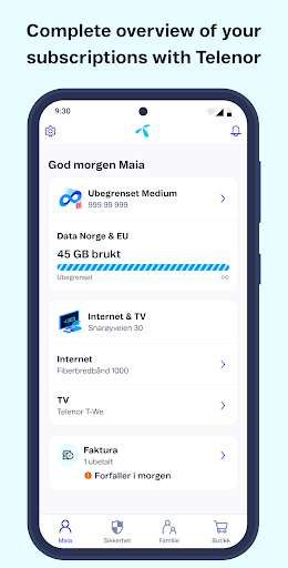 Android application Mitt Telenor screenshort