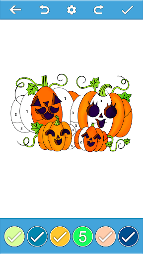Halloween Coloring By Number Screen 3