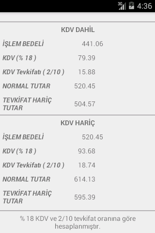 KDV Tevkifatı Hesaplama Screenshot 4 - AppWisp.com