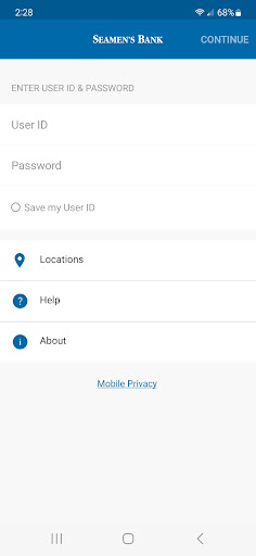 Android application Seamen's Bank Mobile screenshort