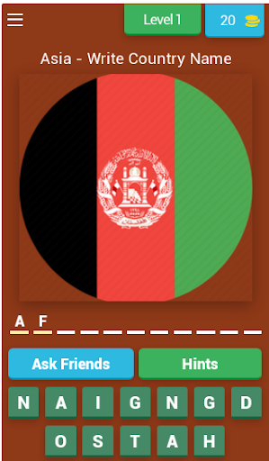Android application Flag Quiz screenshort