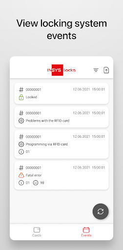 INSYS lockID Screen 2