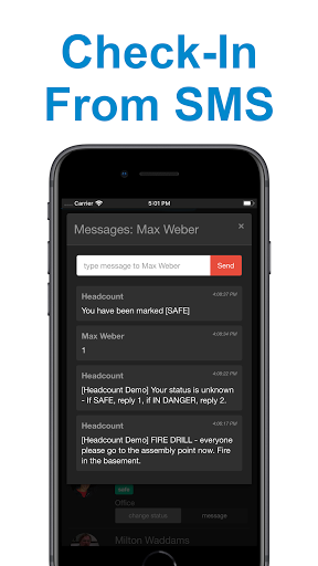 Android application Headcount - the evacuation app screenshort