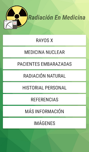 Android application Radiación en Medicina screenshort