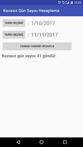 Android application Kazasız Gün Sayısı screenshort