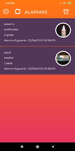 medication alarm Screen 2