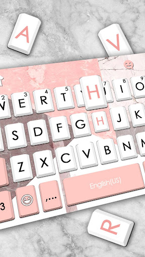 Geometric Coral Pink Keyboard Screen 2