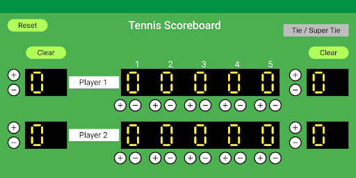Android application Tennis Scoreboard screenshort