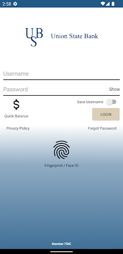 Android application Union State Bank screenshort