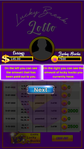 Lucky Break Lotto Screen 3
