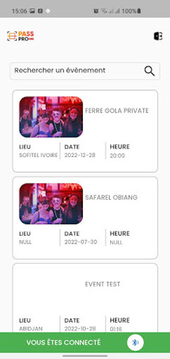 Android application PassPro Vendeur screenshort