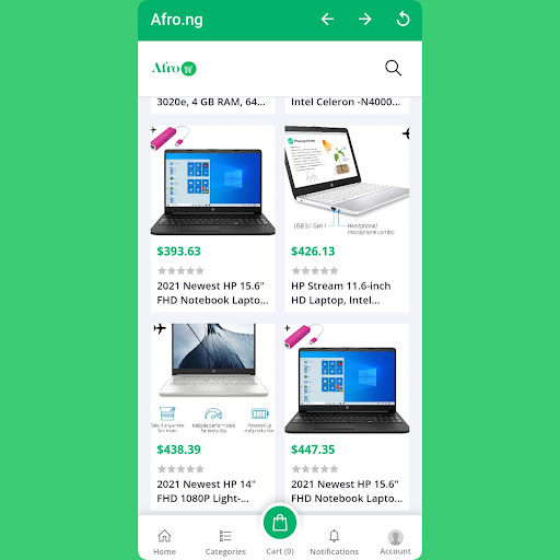 Android application Afro screenshort