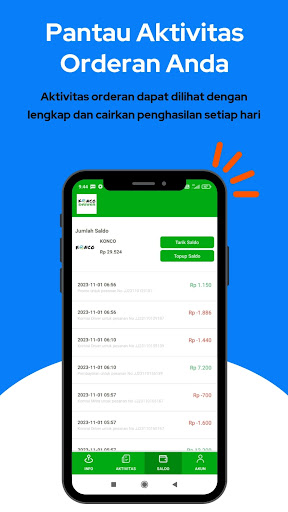 Android application KONCO DRIVER screenshort