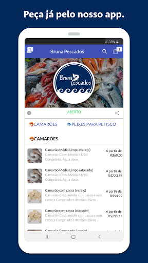 Android application Bruna Pescados screenshort