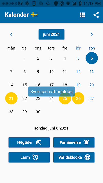 Svensk kalender 2024 - 6.6.67 - (Android)