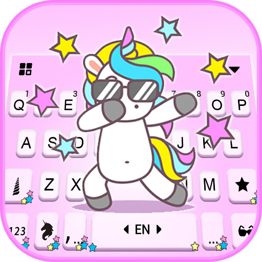 Pink Cute Unicorn Keyboard Bac logo