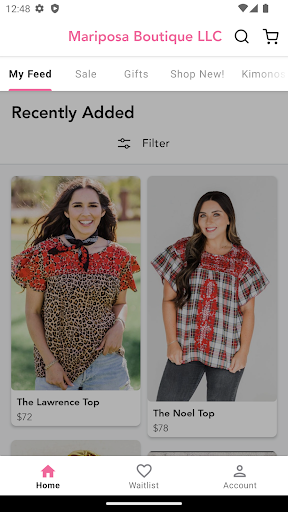 Screenshot of Mariposa Boutique LLC