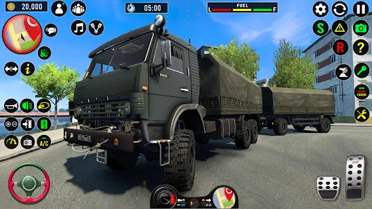 camion cargo armée sim 3d