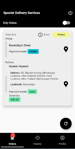 JustNow Driver Screen 3