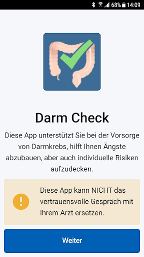 Android application Darmkrebs CheckApp Shared Deci screenshort