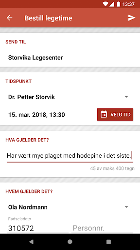HelseRespons Screen 3