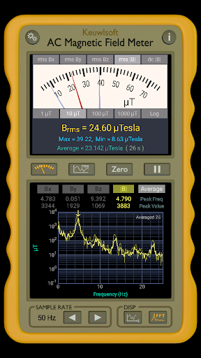 Screenshot of AC Magnetic Field Meter