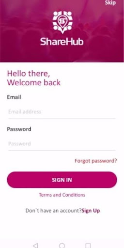 Android application ShareHub screenshort