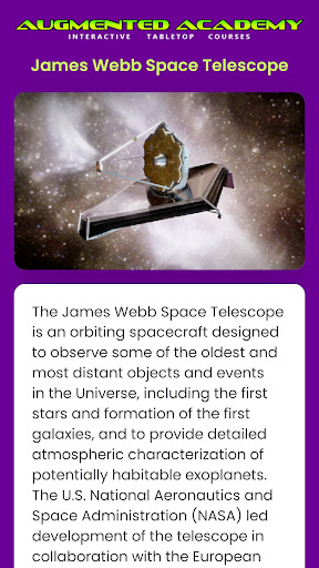 James Webb Telescope eLearning Screen 2